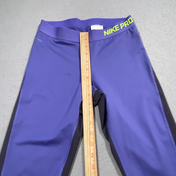 Nike Pro Capri Leggings Women Medium Compression Purple Grey Activewear Casual - Picture 4 of 9